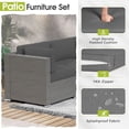 thumbnail image 4 of SOLAURA 7 Piece Outdoor Patio Furniture Sofa Set, Gray Wicker Rattan Sectional Sofa Conversation Set with Glass Coffee Table and Cushions(Gray), 4 of 7