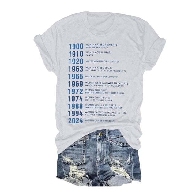 LUOGENLI T-shirts pour Femmes T-shirts Décontractés à Col Rond Haut à Manches Courtes pour Confort et Style T-shirts Graphiques pour Femmes Vêtements d'Été Blanc TG