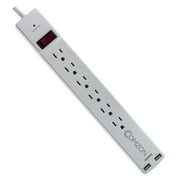 Comzon Surge Protector: 6 Outlet, 2 USB, 1080J, 10ft Cord