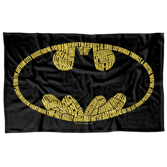 Batman Word Logo Fleece Blanket 36' x 58',Word Logo