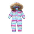 thumbnail image 2 of MKOSPLRT Baby Snowsuit Toddler Snow Suit Winter Coat Clothes Ski Puffer Jacket Snow Jumpsuits One Piece Warm Color Block Onesie Ourdoor, 2 of 6