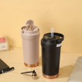 thumbnail image 2 of Stainless Steel Vacuum Insulated Travel Mug - 500ml, Black | Double Walled Coffee Cup With Leakproof Lid - Reusable For Hot Cold Coffee | Thermal Mug With Non Slip Protective Cover, 2 of 5