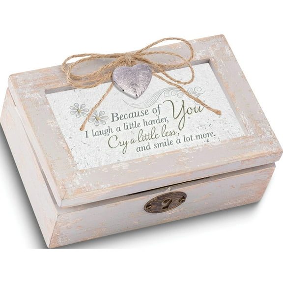 Fashion Distressed Finish Because Of You Heart Locket Music Box (6 X 4) Made In China gm18550
