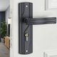 thumbnail image 5 of Cerradura de manija de puerta, juego de cerradura de puerta delantera negra con llaves, juego de llaves de bloqueo de cojinete silencioso para puerta de casa universal (7x2x1,5 pulgadas), 5 of 5