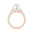 thumbnail image 2 of ANGARA South Sea Cultured Pearl Three Stone Ring with Diamonds in 14K Rose Gold for Women | June Birthstone, Birthday, Anniversary, Jewelry Gift for Women | Pearl Ring, 2 of 8