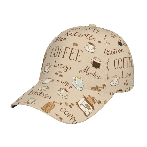 Balery Coffee Time Gorra de béisbol de tamaño ajustable para correr, entrenar y actividades al aire libre. Gorra de papá para todas las estaciones.