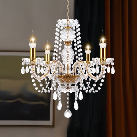 4-Light Luxurious Crystal Chandelier Ceiling Pendant Lamp Fixture Lighting