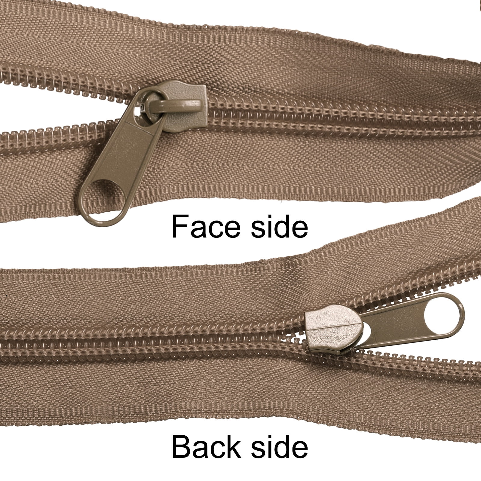 Unique Bargains Nylon Coil Bulk Coil Zipper by the Yard with Sliders Ruler Khaki 10yd