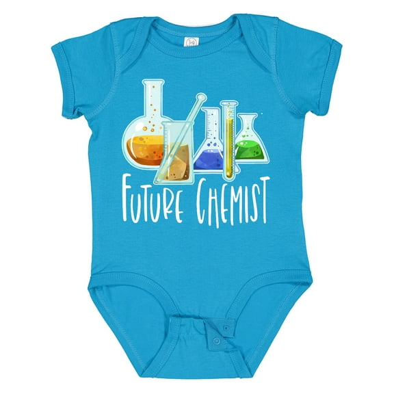 Inktastic Future Chemist with Beakers, Test Tubes and Formulas Boys or Girls Baby Bodysuit