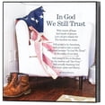thumbnail image 1 of In Him We Trust Patriotic White 6 x 6 MDF Decorative Wall and Tabletop Sign Plaque, 1 of 1