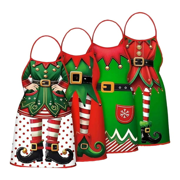 Delantal de cocina,Delantal de cocina navideño para mujer y hombre,ideal para fiestas navideñas,Cocinar,hornear,limpiar,asar a la parrilla,camarera,barbacoa,Delantal de chef,disfraz de