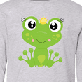 thumbnail image 4 of Inktastic Cute Frog, Green Frog, Frog Princess, Crown Long Sleeve Youth T-Shirt, 4 of 5