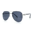 thumbnail image 6 of Mens Classic Luxury Mogul Tear Drop Shape Offcer Metal Rim Racer Sunglasses Silver - Black, 6 of 8