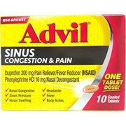 Advil® Sinus Congestion & Pain, 10 Coated Tablets Per Pack (2 Packs)