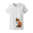 thumbnail image 1 of Cute Watercolor Fox T-Shirt Women -Image by Shutterstock, Female Large, 1 of 2