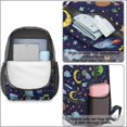 thumbnail image 4 of Alien Rocket Deep Blue Pattern 17" School Backpacks for Teens,Waterproof Oxford Fabric,S-Shape Padded Straps for School,Travel,Hiking,Camping, 4 of 6