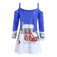 thumbnail image 3 of Moda casual mujer manga larga estampado caims navidad retro vestido de fiesta Fridja  nbo1812, 3 of 3