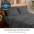 thumbnail image 2 of Mellanni 4-Piece Iconic Queen Bedsheet Set - Microfiber, 16" Deep Pocket, Cooling, Wrinkle, Fade, Stain Resistant, Gray, 2 of 7