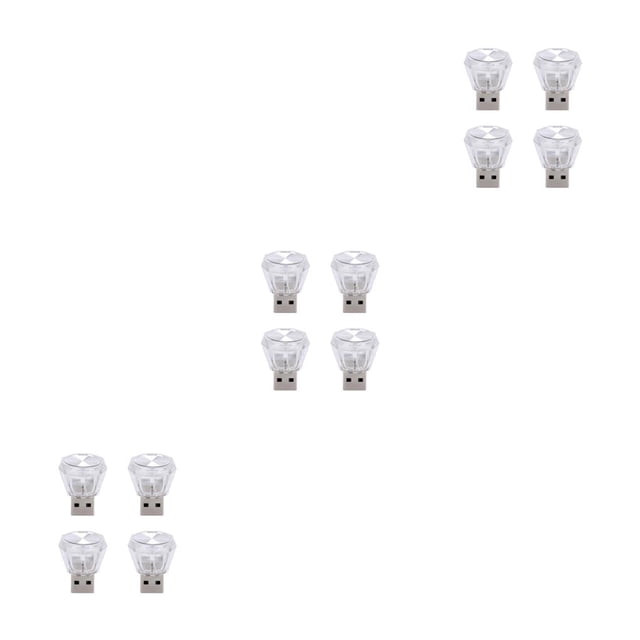 Speravity 4 piezas Mini USB coche ambiente enchufe luz noche iluminación decorativa sin cableado atmósferas de emergencia luz computadora Type1 NO1