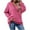 Hot Pink-36, variant on STETMN Women's Plus Size V Neck Sweatshirts Fall Side Split Pullover Top Casual Comfy Clothes