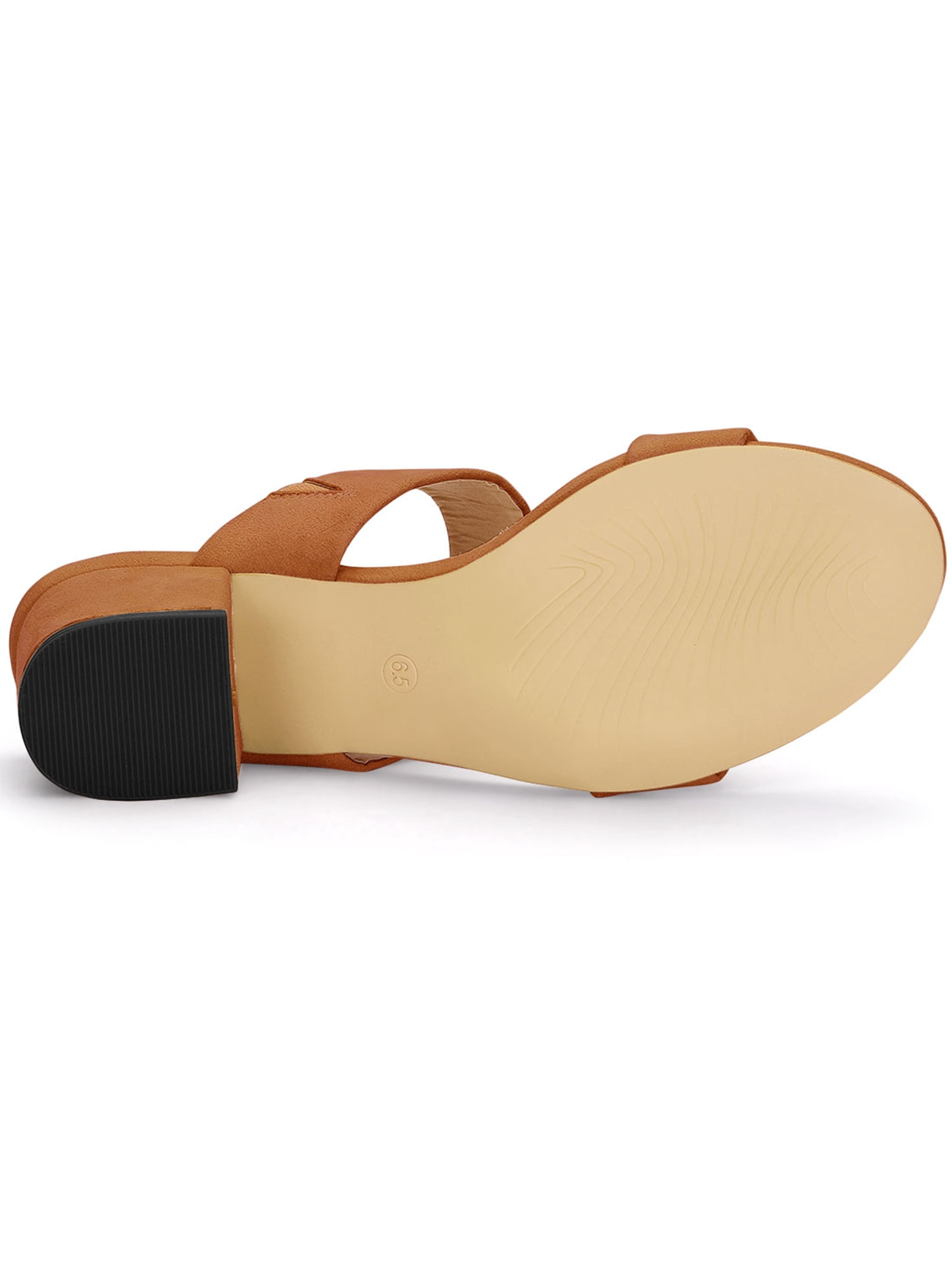DARING DIVA Stylish Women's Block Heel Dual Straps Slide Sandals 7.5 Orange