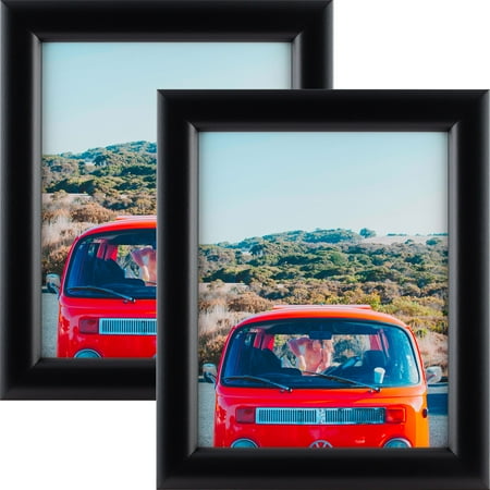Craig Frames Bullnose 125, Mystic Satin Black Picture Frame, 12x18 Inch, Set of 2
