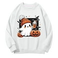 thumbnail image 4 of Chandail en Molleton Décontracté et à la Mode pour Enfants Halloween Imprimé 2D Col Rond Manches Longues Blanc, 4 of 6