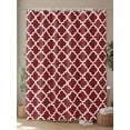 thumbnail image 4 of Red White Geometric Shower Curtain, Minimalist Morocco Pattern Bathroom Decor Curtains Set with Hooks, Waterproof Fabric Home Accessories， 72 X 78 Inch Long, 4 of 6