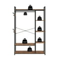 thumbnail image 5 of Coat rack with Storage, Large Coat Rack,Free-Standing Closet System with Open Shelves and Hanging Rod(Rustic Brown,45.3’’w x 15.75’’d x 70.08’’h)., 5 of 6