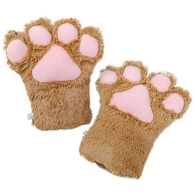 1 par de guantes con garras y patas de zorro, animales, gatos, lobos, perros, accesorios de disfraz