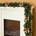 thumbnail image 5 of Pre-Lit Christmas Garland Artificial Greenery with Pine Cones and Bows,for Fireplace Mantel Staircase Door, Indoor Outdoor Holiday Decor for Home Gate Bar, 5 of 8