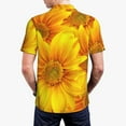thumbnail image 3 of Balery 3D Sunflowers Printed Men’s Short Sleeve Polo Shirt, Midweight Men's Shirt,Golf Polo shirts -3X-Large, 3 of 8