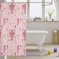 thumbnail image 3 of Manfei Cute Cowgirl Skull Shower Curtain 72Wx72L,Western Ribbon Bow Bathroom Curtain,Light Pink, 3 of 6