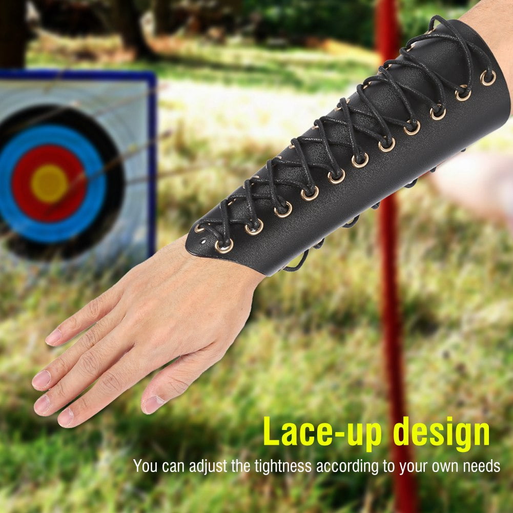 YLSHRF 1Pc Archery Arm Guard Bracer Hunting Shooting Laceup Leather