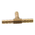 thumbnail image 5 of BAGUER 1Pc 6mm/8mm Brass 3 Way Barbed Tee Splitter Fitting Tubing Hose Connector for Water System Air Compressor 6mm, 5 of 8