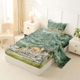 thumbnail image 2 of Manfei Lovely Deer Twin Sheets,Kawaii Rabbit Bedding,Green,3-Piece,1 Fitted Sheet and 1 Pillowcase, 2 of 6