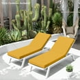 thumbnail image 2 of Pakunoda Chaise Lounge Cushions Set of 2, 72" x 21" x 4" Outdoor High-Density Foam Patio Furniture Lounger Replacement Cushions with Zipper Ties Water-Resistant for Pool, Yellow, 2 of 7