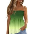 thumbnail image 2 of Women's Beach Coverup Tube Tops Flowy Strapless Bandeau Tanks Long Sleeveless Blouses Green L, 2 of 5
