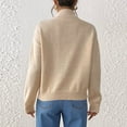 thumbnail image 7 of Women's Lightweight Oversized Knit Pullover Crewneck Long Sleeve Casual Sweater Top for Fall Travel Outfits Beige L, 7 of 7