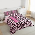 thumbnail image 3 of Manfei Girls Pink Leopard Print Queen Comforter Set 3 Pieces, Glitter Personalized Letter F Bedding Sets, Cheetah Print Monogrammed Bedding Comforter Set, Lightweight Room Decor, 3 of 8
