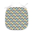 thumbnail image 1 of Chevron Dining Chair Pad, Curvy Zig Zag Lines in Vertical Direction Floral Colorful Herringbone, Water Resistant Pillow with Straps for Kitchen Seats, 8 Pieces Set, Multicolor, by Ambesonne, 1 of 5