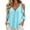 Blue, variant on Women Summer Clod Shoulder T-Shirts Tops Trendy Casual Loose Fit Tunic Tees Sexy Short Sleeve Plus Size Zipper Blue L