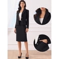 thumbnail image 2 of DARING DIVA 2Pcs Women's Long Sleeve Blazer Pencil Skirt Set XS Black, 2 of 7