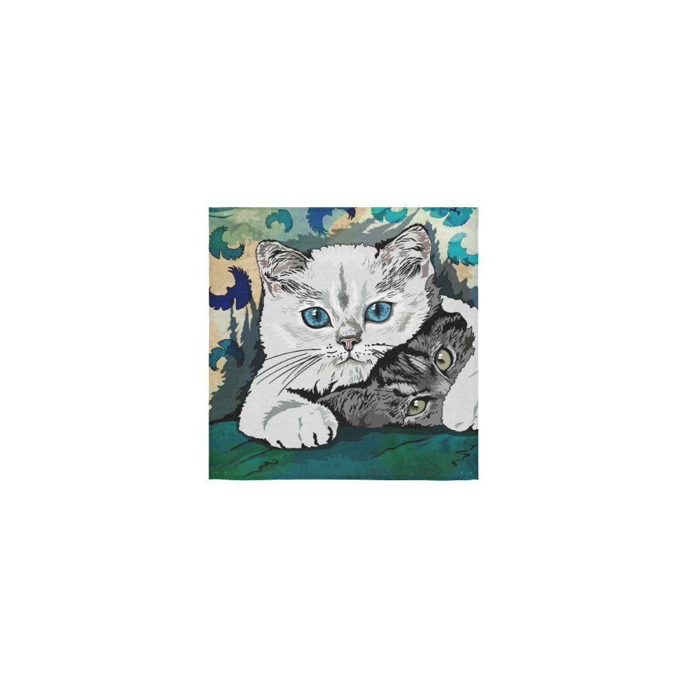 ZKGK Cat Washcloth Bath Towels For Home, Outdoor and Travel Use,Ideal Size 13"X13" Square One
