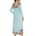 thumbnail image 6 of Aboser Zip Up Robes for Women Loungewear Vintage Floral Bathrobe Casual Long Sleeve Housecoat Breathable Soft Full Length Nightgown Dress with Pockets, 6 of 9