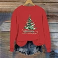 thumbnail image 6 of SYMOID Womens Red Christmas Oversized Sweatshirt - 100% Cotton Festive Tree Print Crew Neck Loose Fit Casual Holiday Top (S-XXL),Size XL, 6 of 6