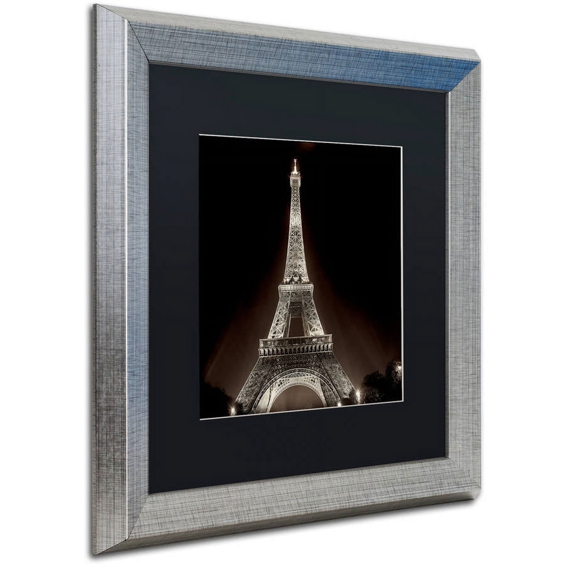 Trademark Fine Art "Tour Eiffel II" Canvas Art by Alan Blaustein, Black Matte, Silver Frame