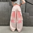 thumbnail image 6 of 8-16 Years Girls' Fashion Spray Dyeing Workwear Wide Leg Pants, 6 of 8