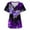 Purple, variant on BloomJoy Scrubs for Women Fashion Butterflies Print Short Sleeve Workwear V Neck Pockets Tops Working Blouse Shirt Women Summer Top Spandex Shirt Womens Summer Tops Loose Fit