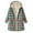Green-A, variant on Women's Hooded Plaid Fleece Front Zip Sherpa Liner Long Cardigan Thermal Casual Winter Outwera With Pockets (XL, Hot Pink)